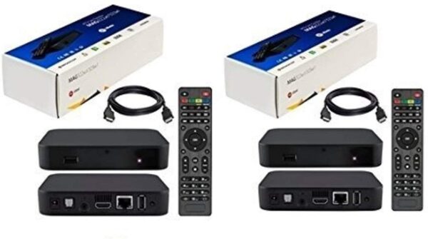 cd1b86c5ae6748308cd7f52f7082a3cc {Package of 2 } IPTV Box + in Built WiFi + HDMI Cable + Remote + Power Adapter